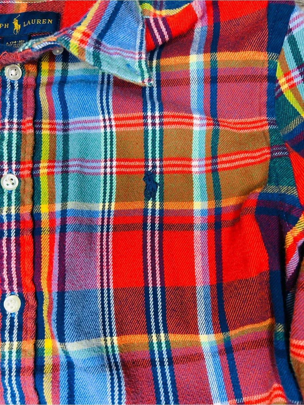 Ralph Lauren Red Multi-Color Plaid Button-Down Shirt